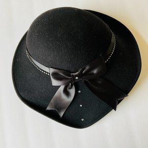 VINTAGE Fabini Women's Black Wool Hat EUC